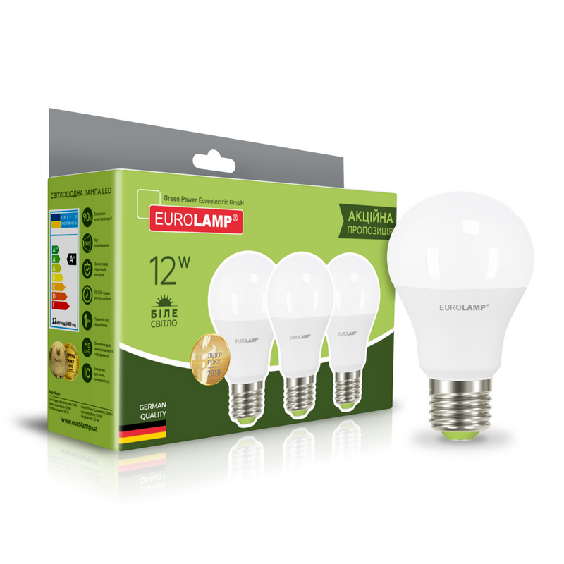 Лампа світлодіодна Eurolamp (4260484991614) 12Вт, E27, 4000K